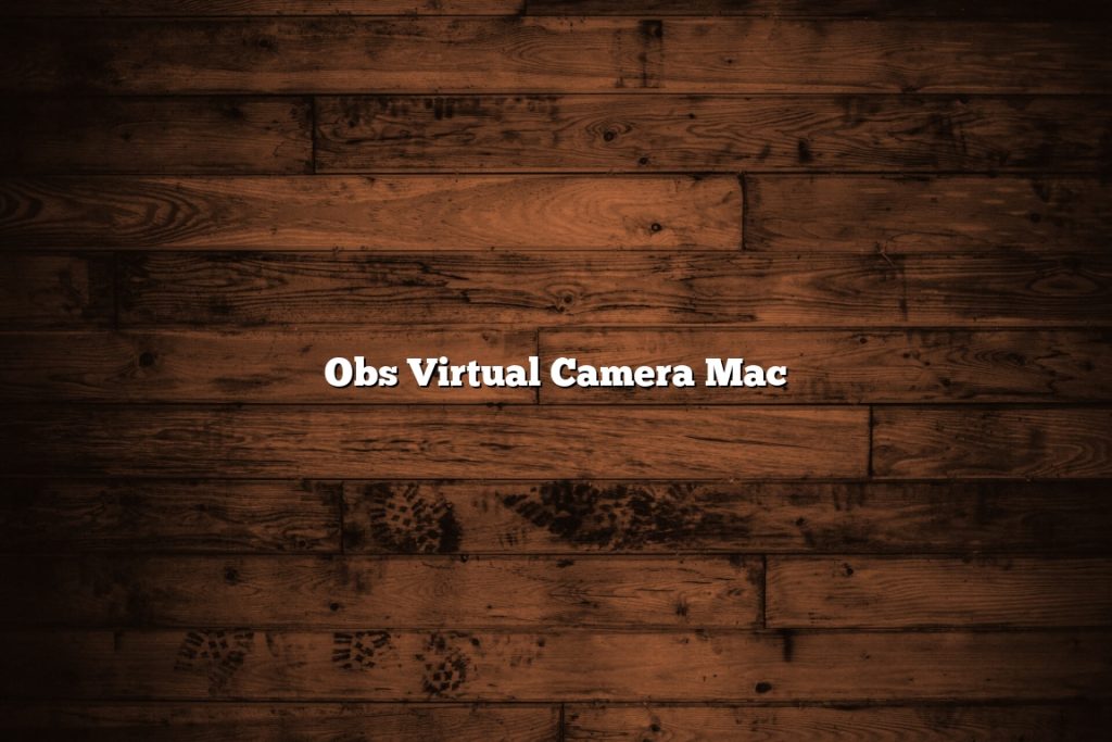 obs virtual camera mac